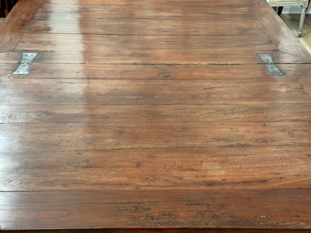 Italian Walnut Rectangular Dining Table, 19th Century, possibly earlier