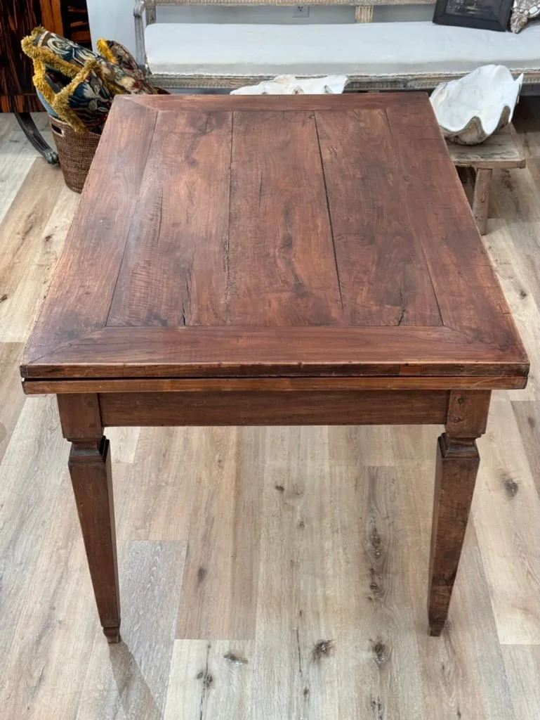 Italian Walnut Rectangular Dining Table, 19th Century, possibly earlier