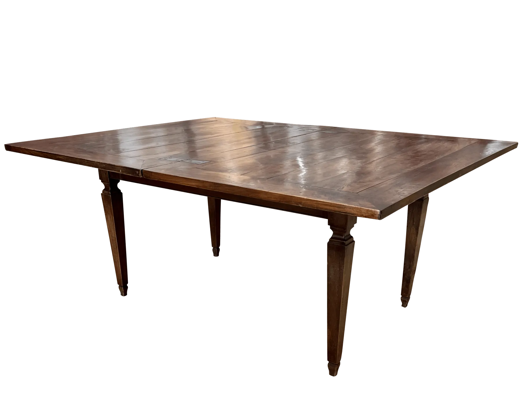 Italian Walnut Rectangular Dining Table, 19th Century, possibly earlier