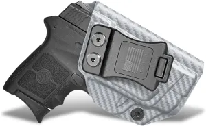 IWB KYDEX Universal Gun Holster, Adjustable Cant & 'Posi-Click' Retention, Inside Waistband Concealed Carry Holster Compatible with Multiple Glock, Smith Wesson, Sig, Ruger Models Grey Carbon Fiber