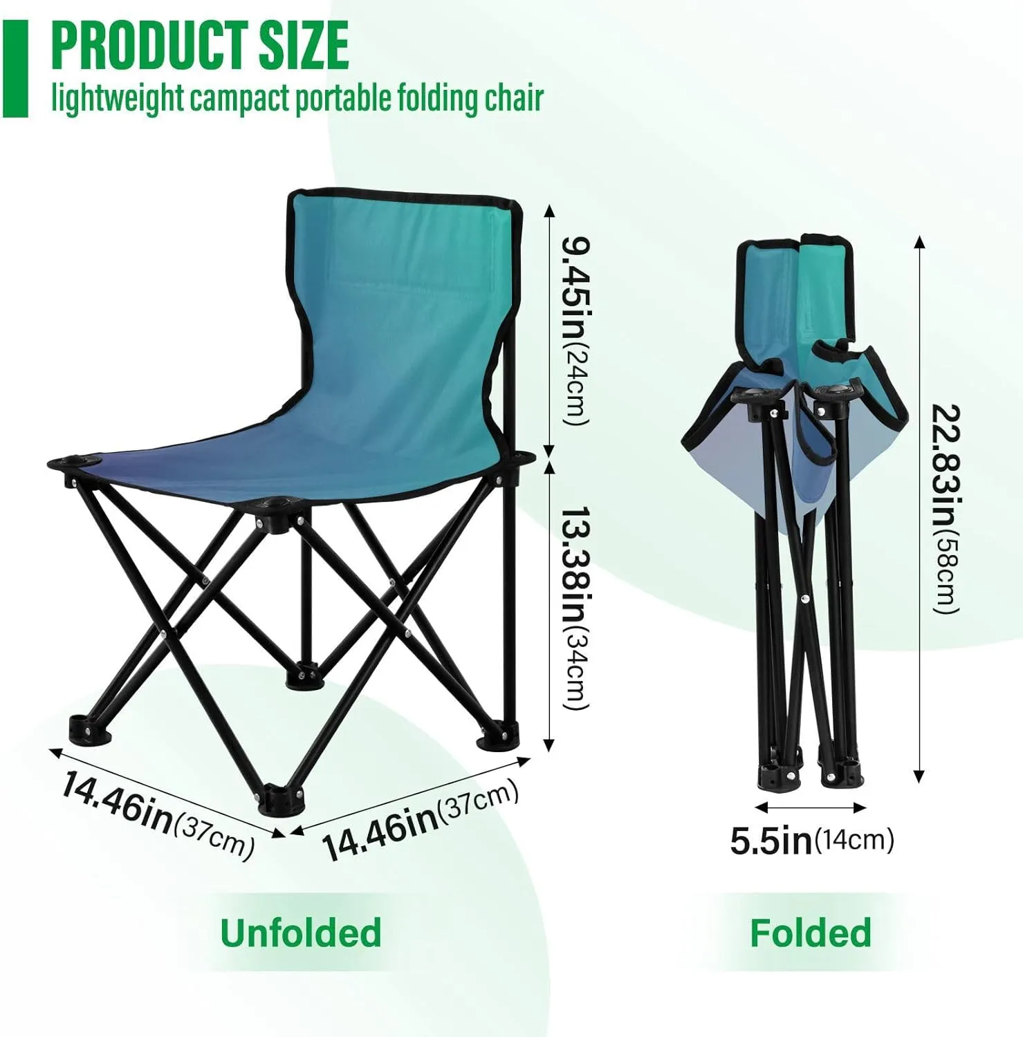 J JOYSAY Mind Crawl Gradient Portable Camping Chair Lightweight Outdoor Folding Chair for Adults Travel Chair for Outside Camping Travel Sports Hiking Beach