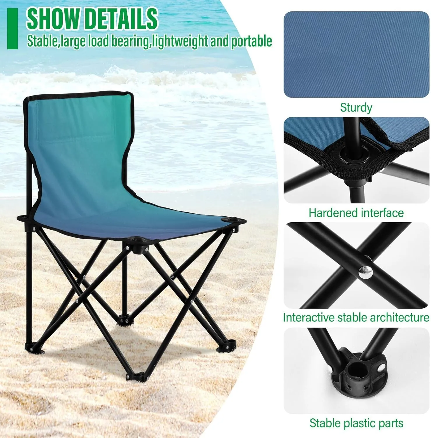 J JOYSAY Mind Crawl Gradient Portable Camping Chair Lightweight Outdoor Folding Chair for Adults Travel Chair for Outside Camping Travel Sports Hiking Beach