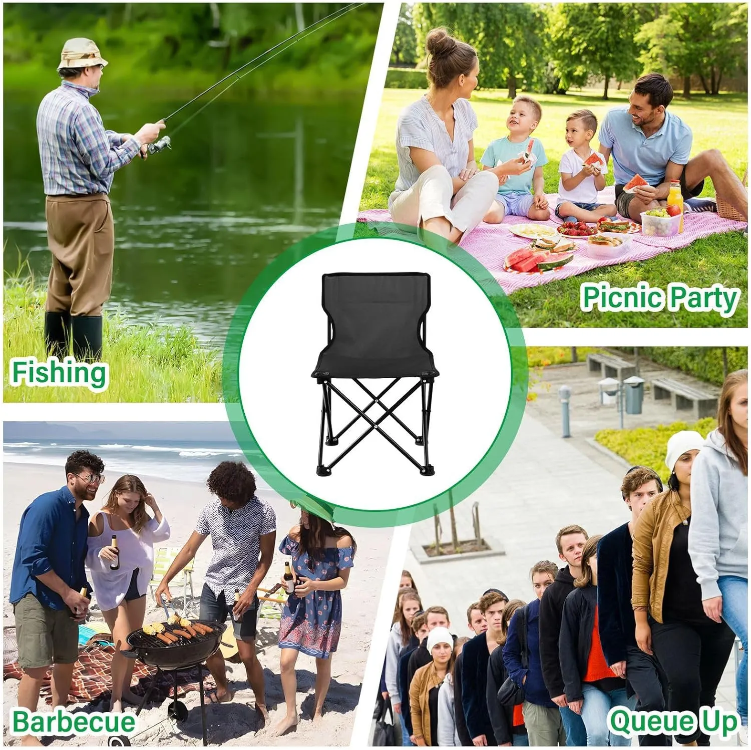 J JOYSAY Premium Dark Gradient Portable Camping Chair Lightweight Outdoor Folding Chair for Adults Lawn Chair for Outside Camping Travel Beach Hiking Sports