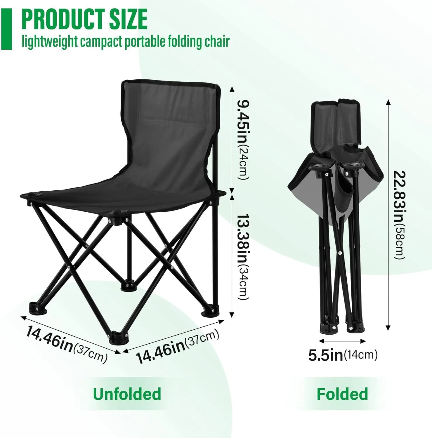 J JOYSAY Premium Dark Gradient Portable Camping Chair Lightweight Outdoor Folding Chair for Adults Lawn Chair for Outside Camping Travel Beach Hiking Sports