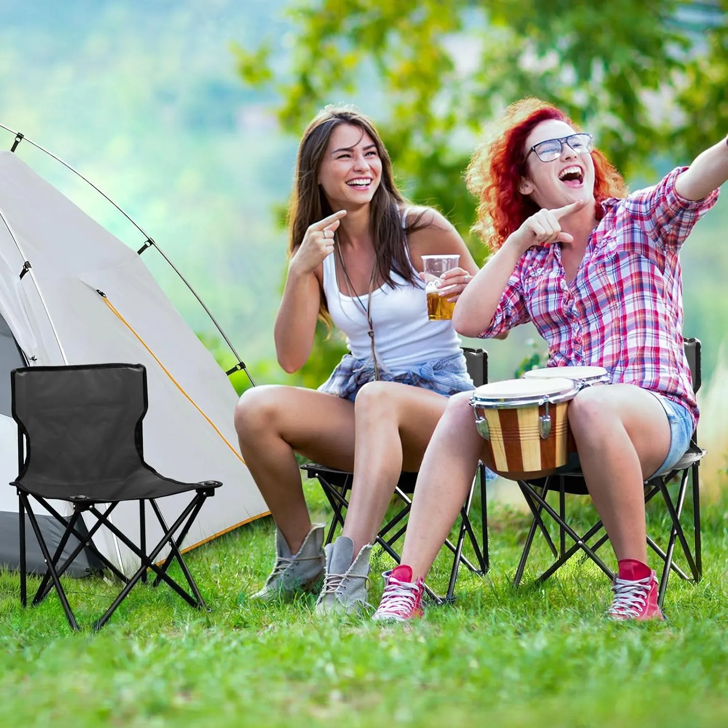 J JOYSAY Premium Dark Gradient Portable Camping Chair Lightweight Outdoor Folding Chair for Adults Lawn Chair for Outside Camping Travel Beach Hiking Sports