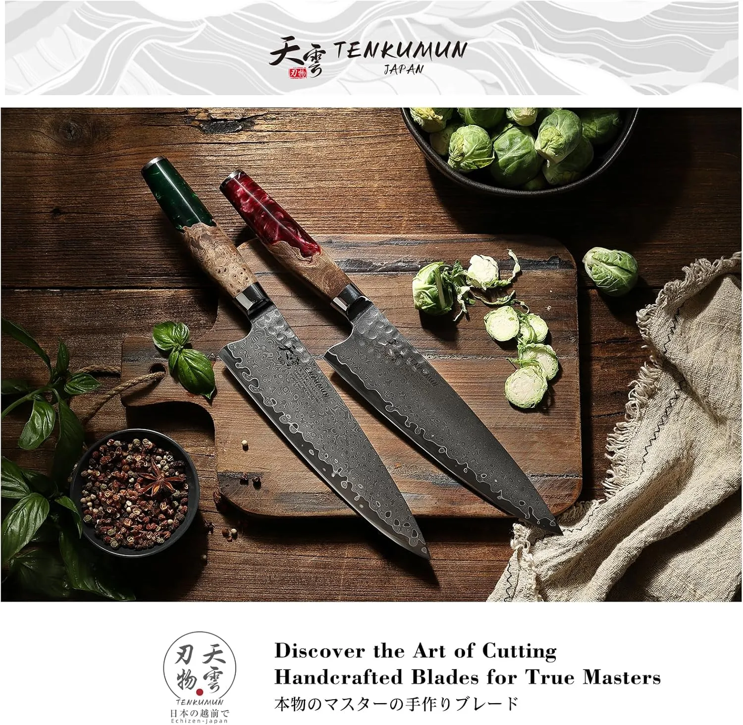 Japanese Gyutou Knife Pro. Handcrafted 8 inch Chef Knife Handmade Forged Knife Japan VG-10 Damascus Steel -Kokoro ser.