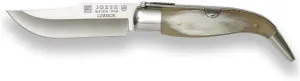 Joker Pocket Knife Classic NA109 Albacete with Bull Horn Handle, Blade 3.14 inches MOVA Stainless Steel, Includes Sheath, Fishing Tool, Hunting, Camping and Hiking