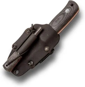 Joker "Erizo TS1 Sports Survival Knife, 2.95-inch Blade, Includes Kydex Sheath, 550 Paracord, Fishing, Hunting, Camping, and Hiking Tool (BLACK MICARTA, KYDEX SHEATH   FireStarter)