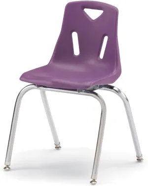 Jonti-Craft Berries 8148JC1004 Stacking Chair with Chrome-Plated Legs, 18" Height, Purple, Black