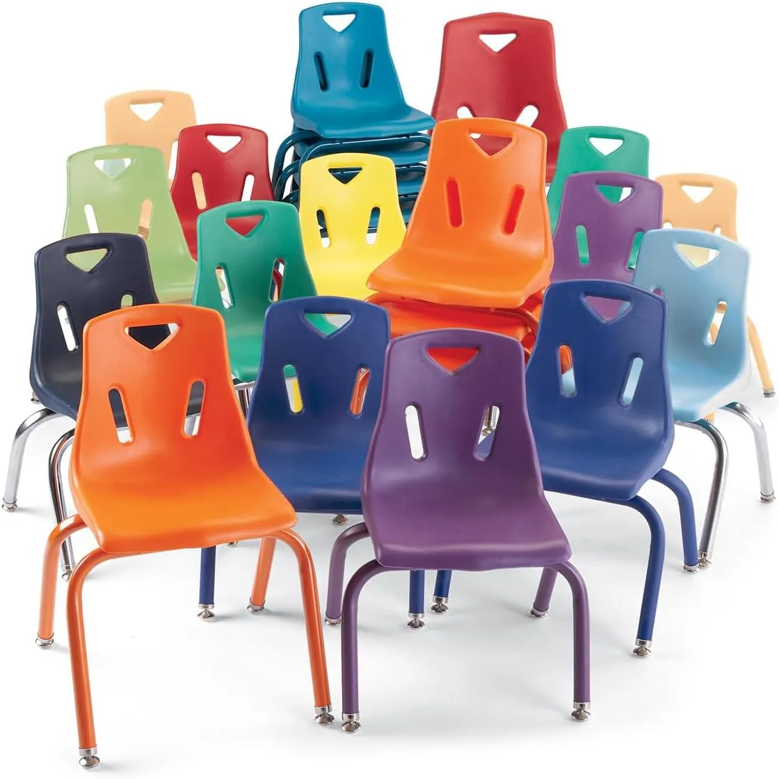 Jonti-Craft Berries 8148JC1004 Stacking Chair with Chrome-Plated Legs, 18" Height, Purple, Black