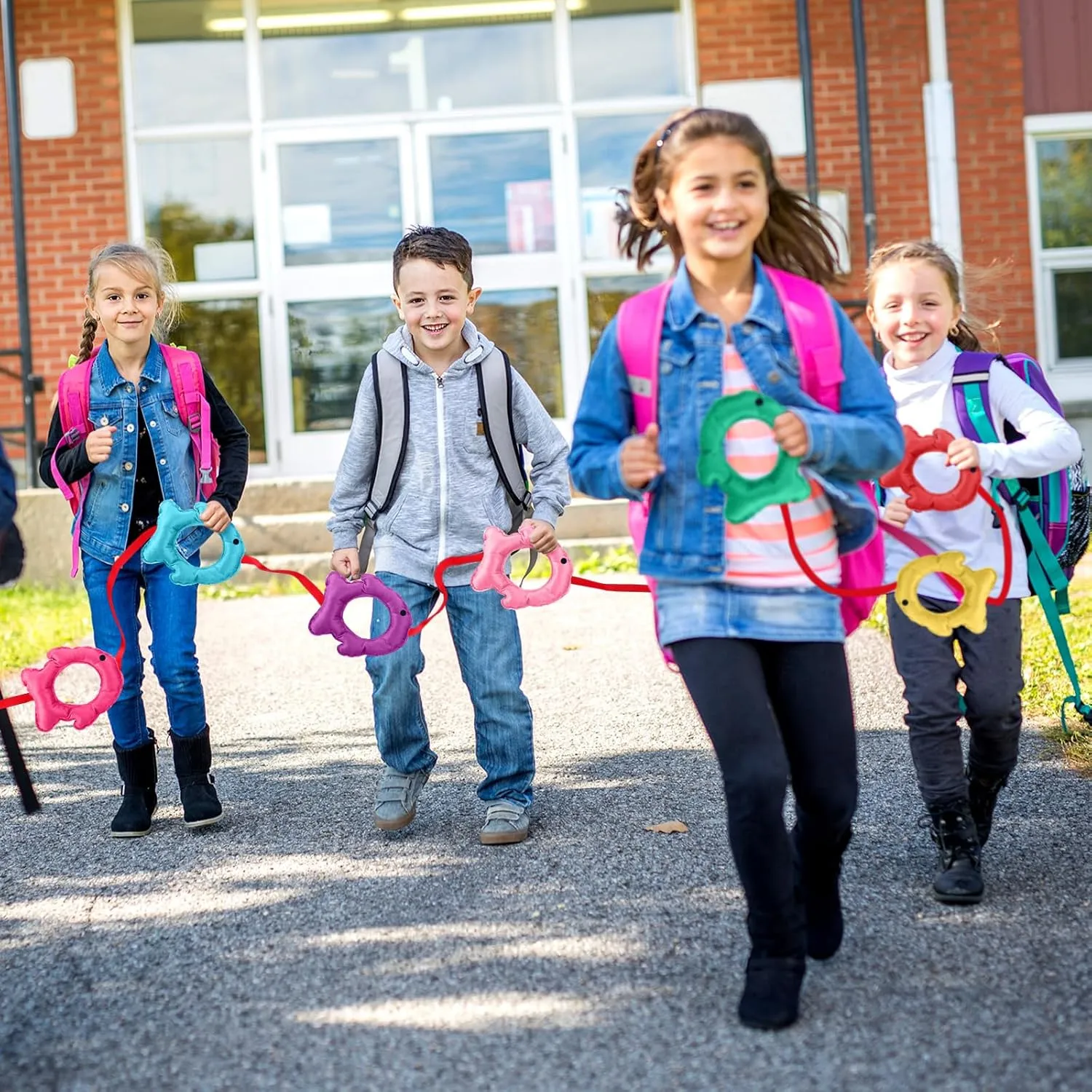 Kajaia Little Fish Walking Rope Walking Rope for Kids Classroom Supplies Preschool Walking Rope with Handles Fits up to 20 Children for Toddlers Kids Daycare Preschool Walk Guides