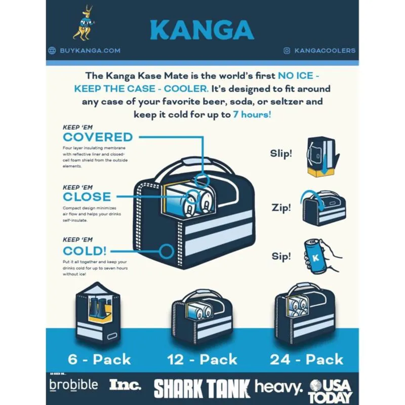 Kanga Kase Mate M-Series Aqua/White 12 cans Soft Sided Cooler