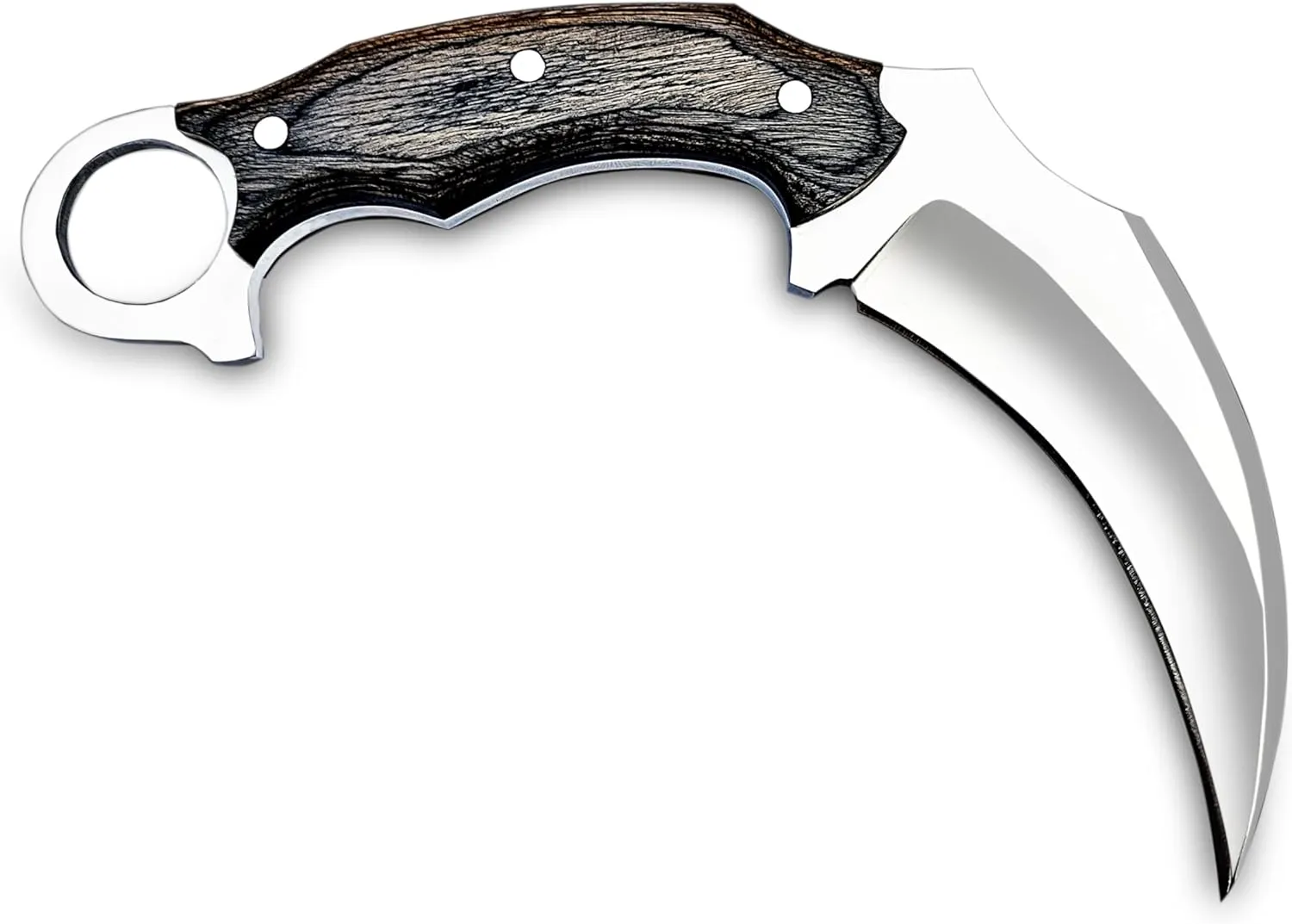 Karambit Knife - Fixed Blade with Sheath - Claw Knife wood Handle Sharp Blade - Camping Knives - Karambits for Men and Women - Best for Hiking Survival Hunting Fishing (Wood-Karambit)