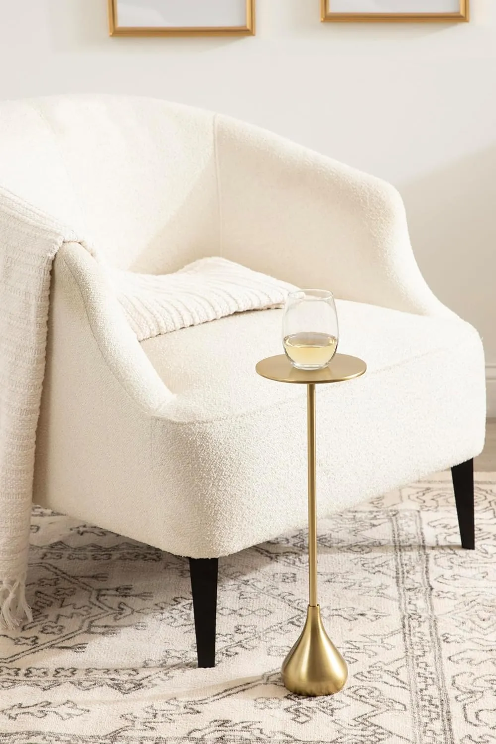 Kate and Laurel Hersi Decorative Modern Pedestal Drink Table, 7 x 7 x 20, Black, Cast Aluminum Mini Table with Teardrop Base for Use as Small Plant Stand or Living Room Martini Table