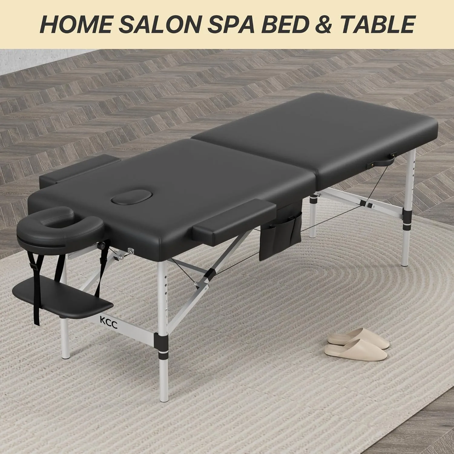KCC Memory Foam Massage Table Premium Portable Foldable Massage Bed Height Adjustable, 84 Inches Long 28 Inchs Wide Home Salon Spa Bed Tattoo Table with Accessories &Carrying Case, Easy Set Up