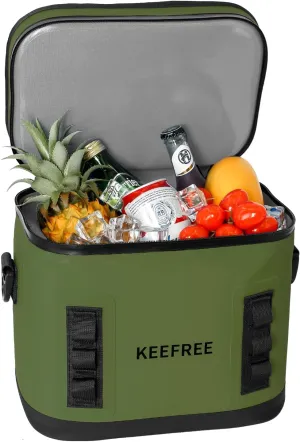 KEEFREE Soft Cooler 8 Cans,Insulated Bag Leakproof with Zipper for Lunch Drink Beverage Picnic Beach Hiking Fishing Camping Travel