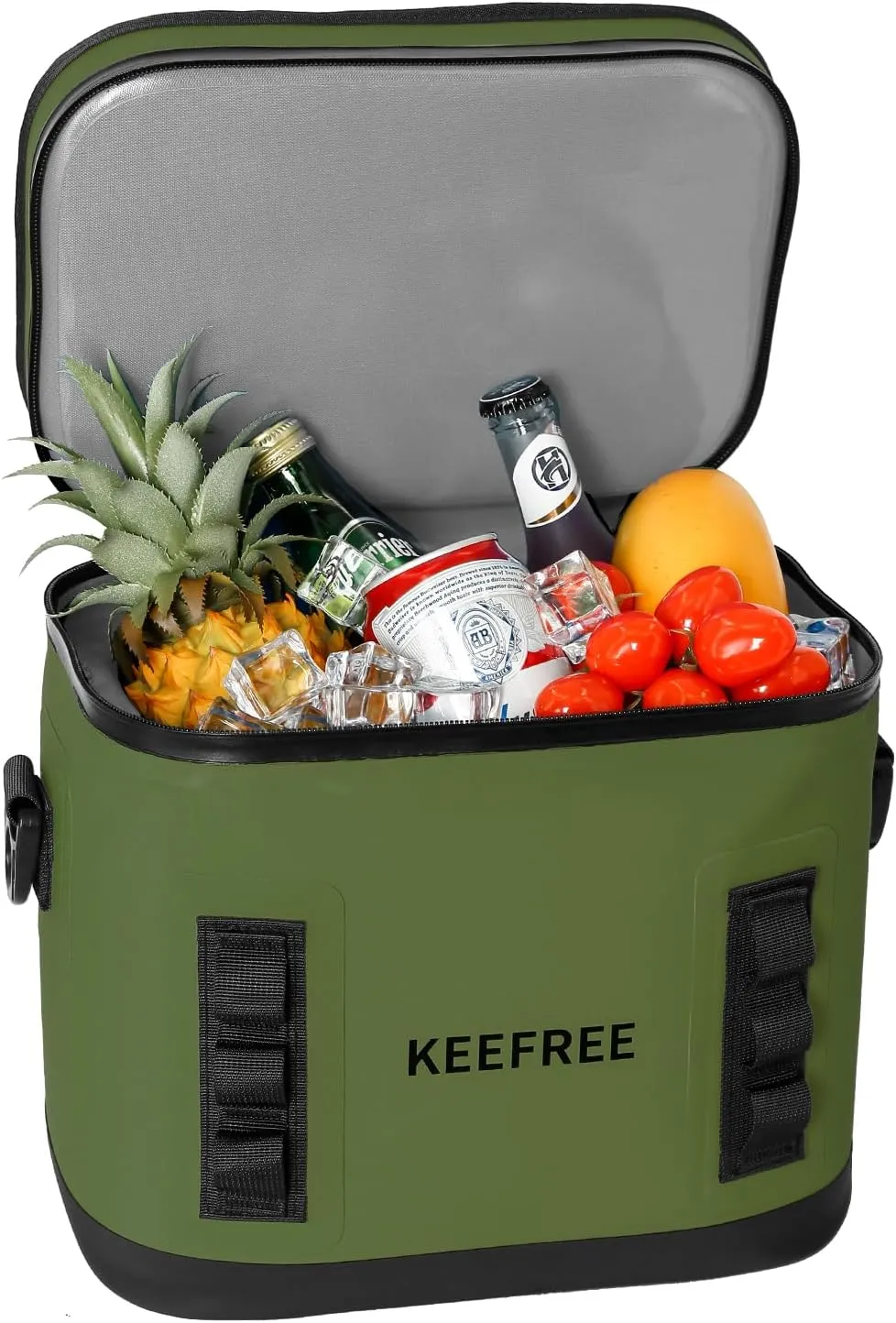 KEEFREE Soft Cooler 8 Cans,Insulated Bag Leakproof with Zipper for Lunch Drink Beverage Picnic Beach Hiking Fishing Camping Travel