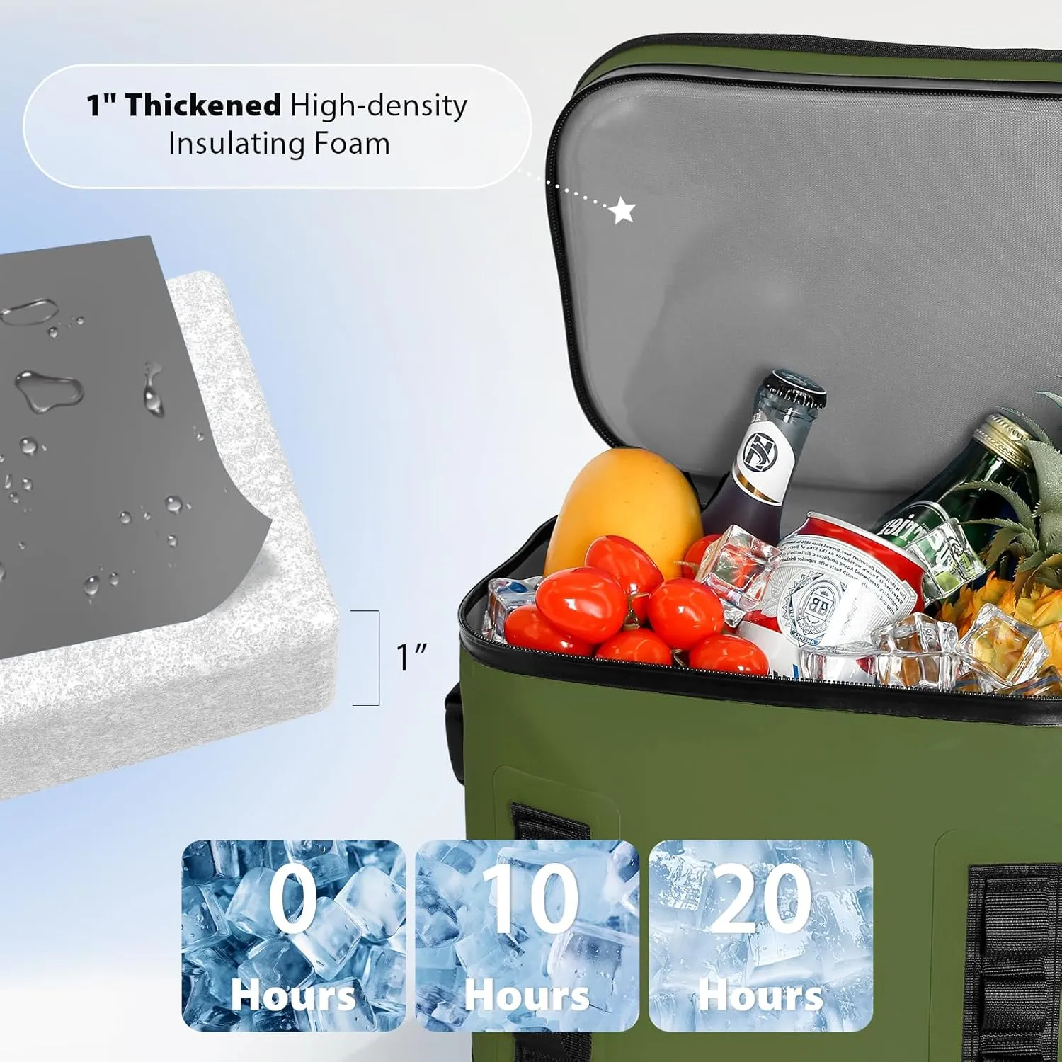 KEEFREE Soft Cooler 8 Cans,Insulated Bag Leakproof with Zipper for Lunch Drink Beverage Picnic Beach Hiking Fishing Camping Travel