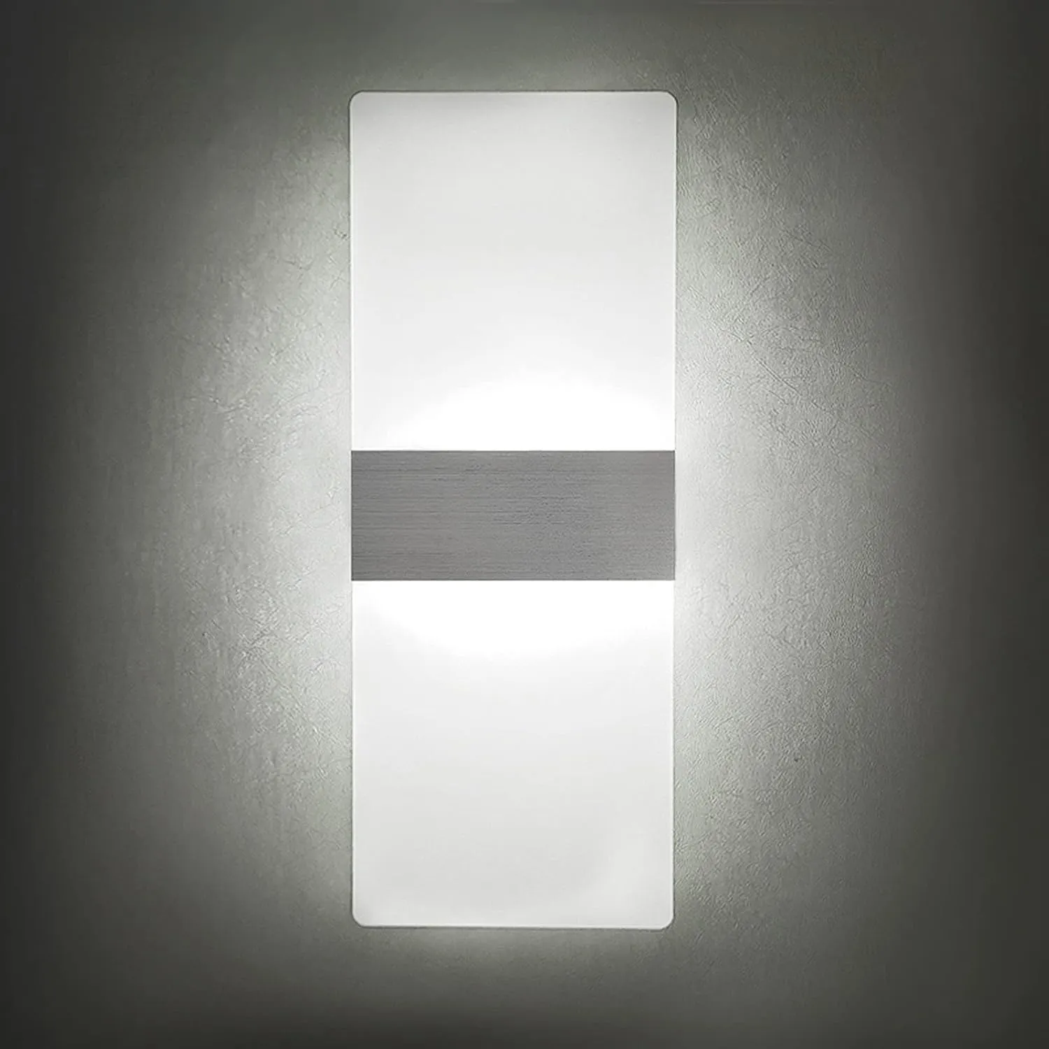 KICAAO Modern Wall Sconces 4 Pack, Led Wall Light 10w, Wall Sconce Up Downlight, Hardwired Acrylic Wall Light Lighting, Suitable for Living Room Corridor Bedside (Cool White 6000K 4Pack)
