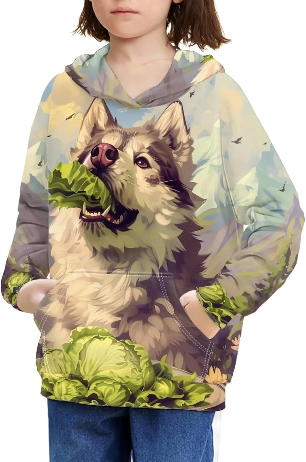 Kids Hoodie with Pocket Boys Girls Cute Graphic Pullover Sweatshirts Fall Comfy Long Sleeve Spring Hooded Tops
