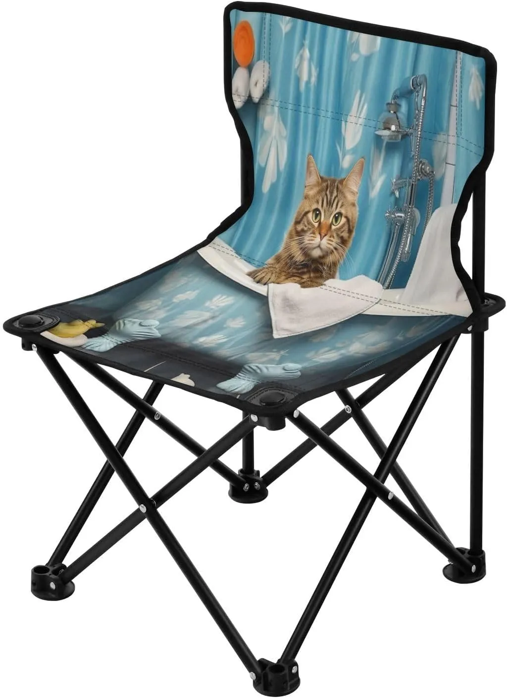 Kigai Shower Cat Portable Camping Chair - Lightweight, Compact and Foldable Chair - Perfect for Beach Picnic Hiking, Carry Bag Included