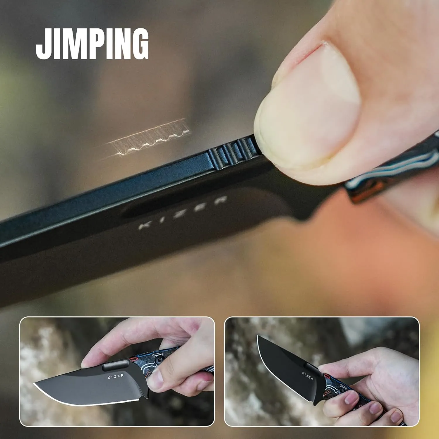 Kizer Cabox Fixed Blade Hunting Knife - 3.36" D2 Steel, G10 Handle with Sheath - Survival & Camping - 1048M1