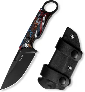 Kizer Cabox Fixed Blade Hunting Knife - 3.36" D2 Steel, G10 Handle with Sheath - Survival & Camping - 1048M1