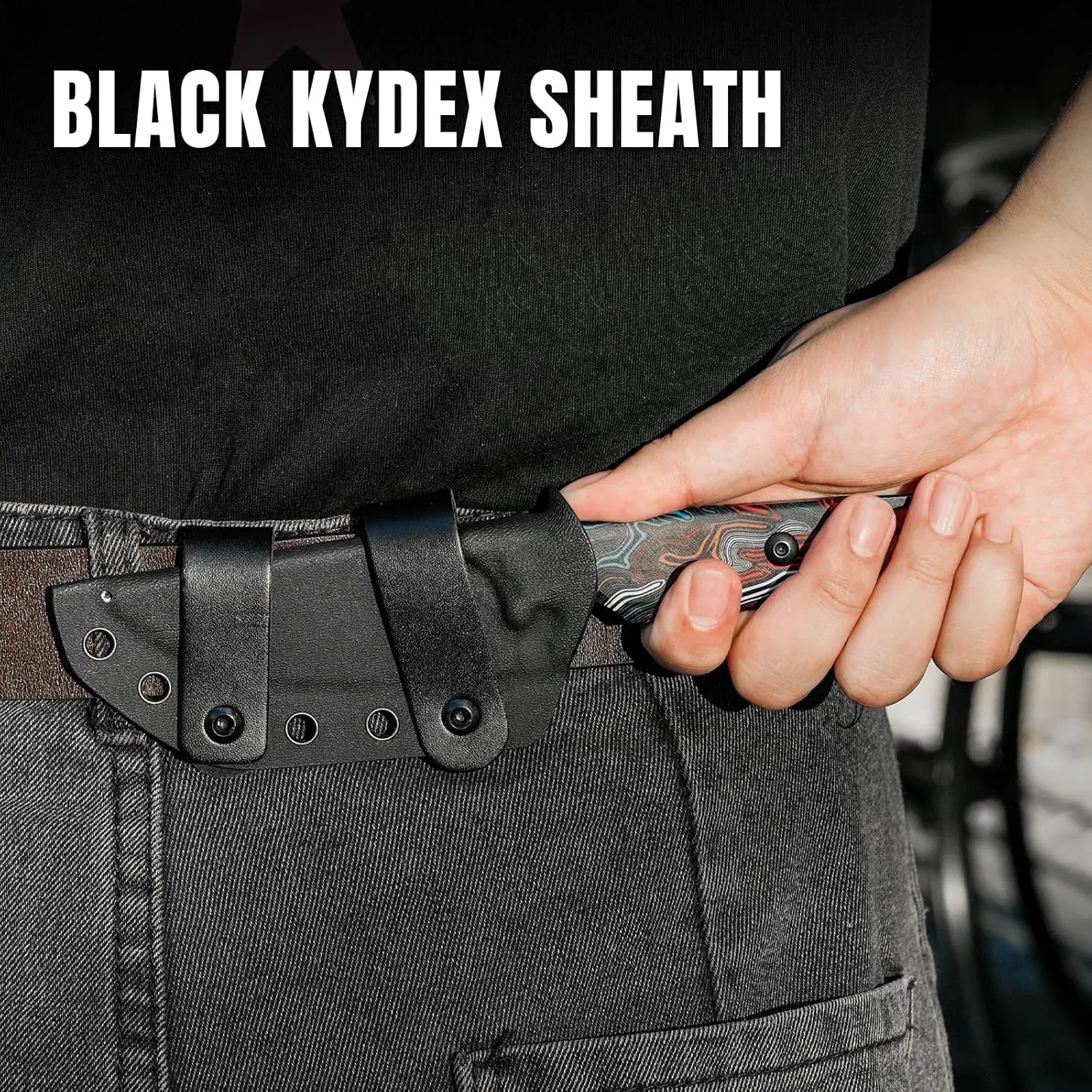 Kizer Cabox Fixed Blade Hunting Knife - 3.36" D2 Steel, G10 Handle with Sheath - Survival & Camping - 1048M1