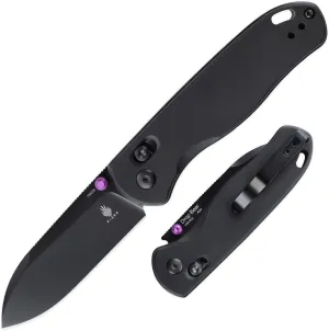 Kizer Drop Bear EDC Folding Knife - Black Aluminum Handle, 154CM Steel Blade Pocket Knife with Thumb-Stud for Outdoor Use, V3619C2