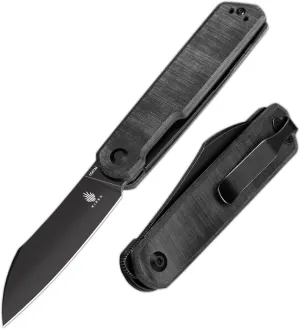 Kizer Klipper Pocket Knife, 3.15 In 154CM Steel Blade Folding Knives, Black Micarta Handle Small EDC Knife, Outdoor Hunting Knife for Men Women V3580C2