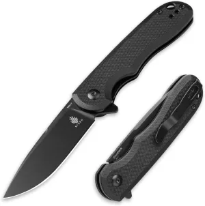 Kizer Riverbank Pocket Knife, 2.99 In Nitro-V Steel Blade Folding Knife G10 Handle Small EDC for Men Women Outdoor Camping Hunting Knives with Deep Carry Reversible Pocket Clip V3717M1
