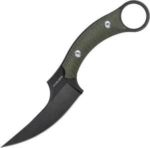 KK528 Fixed Blade Knife, D2 Blade with G10 Handle, Kydex Sheath, Everyday Claw Knife for Men Women, Utility Knife for EDC Survival Hiking Camping Outdoor (Green)