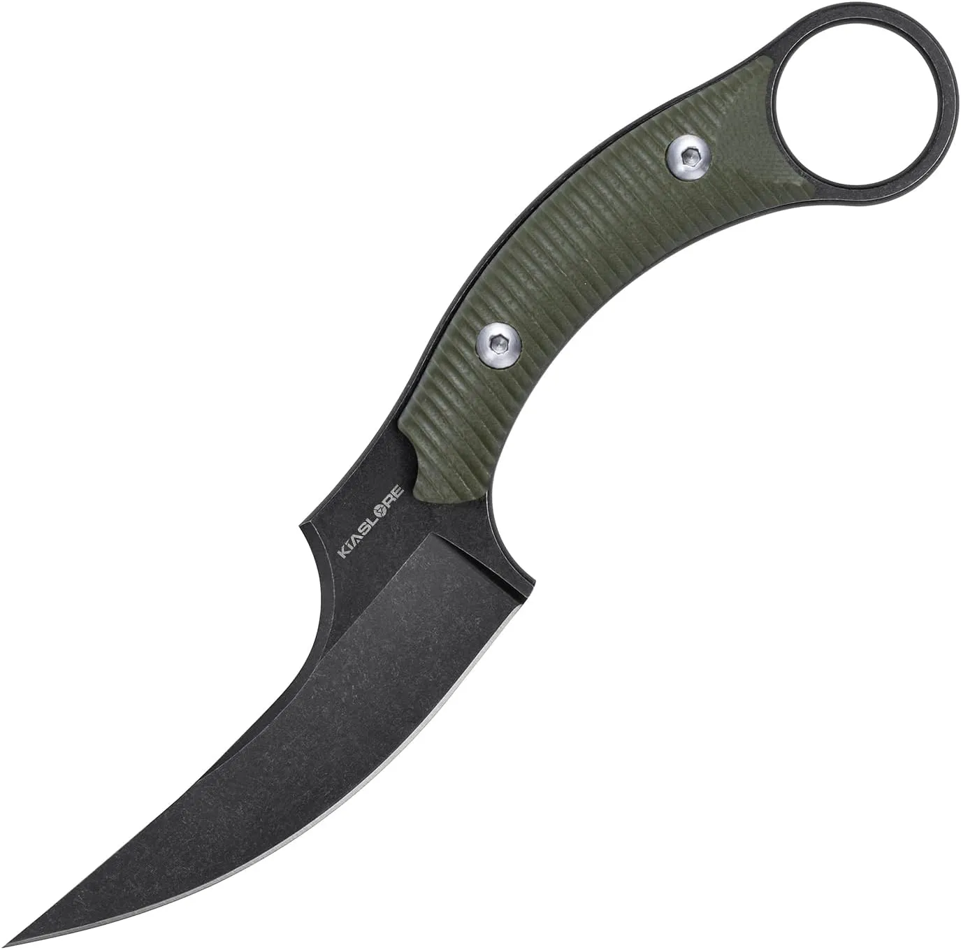 KK528 Fixed Blade Knife, D2 Blade with G10 Handle, Kydex Sheath, Everyday Claw Knife for Men Women, Utility Knife for EDC Survival Hiking Camping Outdoor (Green)