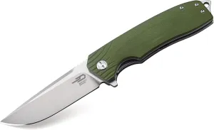 Knife BG01B Folder 3.5 in Plain Edge Blade G10 Handle Hunting-Folding-Knives, Green