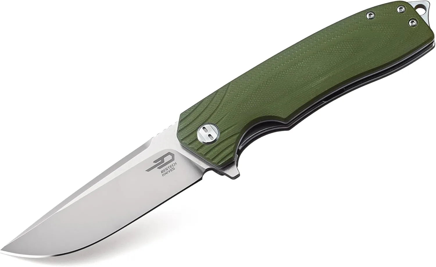 Knife BG01B Folder 3.5 in Plain Edge Blade G10 Handle Hunting-Folding-Knives, Green
