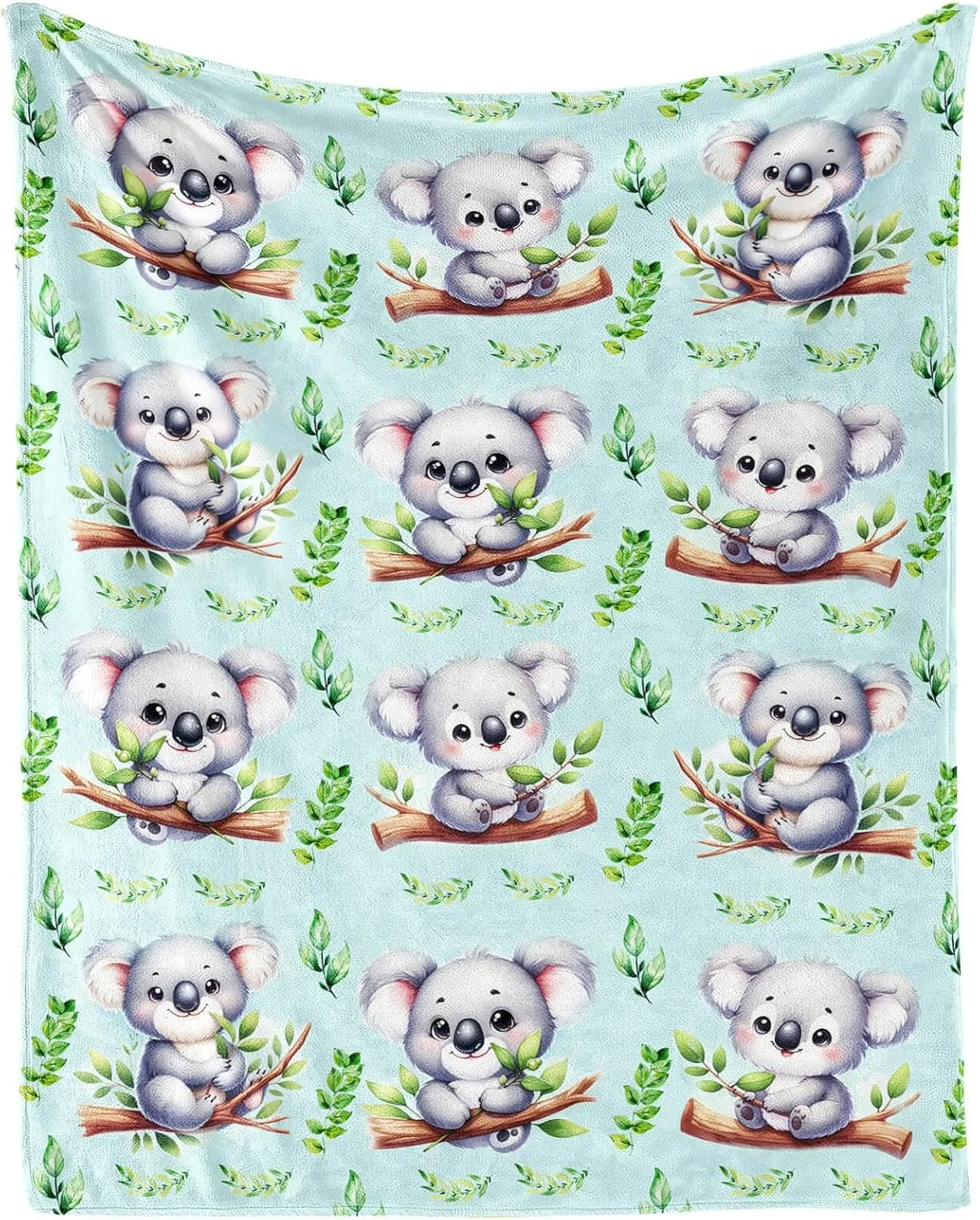 Koala Throw Blanket - Soft Flannel Koala Blankets for Girls Boys Kids Koala Lovers - Warm Koala Throw Blankets for All Season Lap, Chair, Sofa - 50"x40"