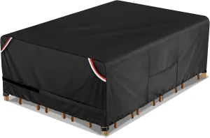 KylinLucky Patio Furniture Covers Waterproof 600D Heavy Duty - 108 x 82 inch All-Weather Outdoor Dining Set Cover for 9ft x 6ft Table and Chairs