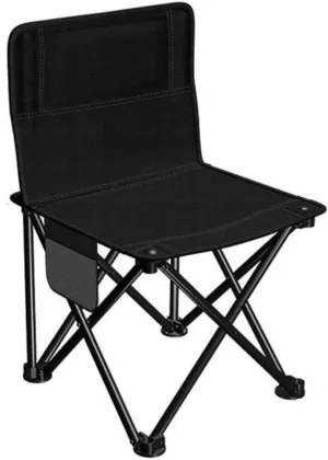 KYUSAR Camping Chair Outdoor Chair Foldable Chair Outdoor Folding Backrest Chair Portable Fishing Chair with Side Pocket Lightweight Leisure Chairs Padded Deck Chair Folding Camping Chair (Color : A)