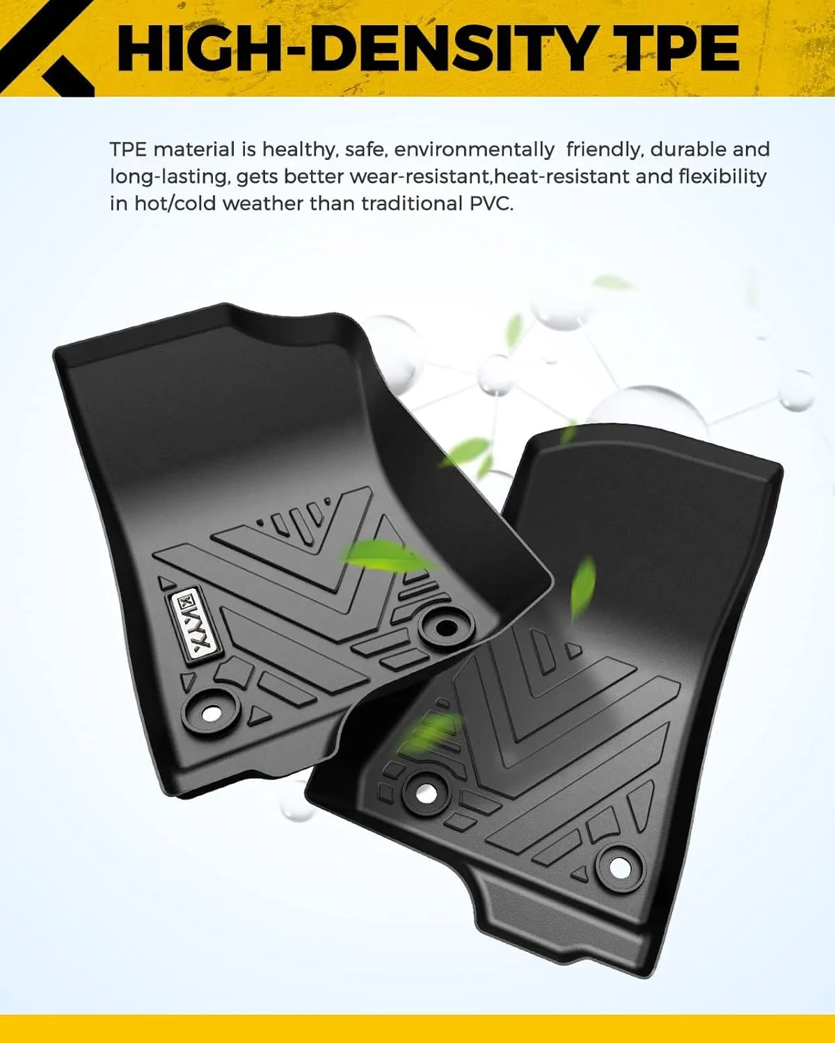 KYX Custom Fit Floor Mats for 2015-2025 Ford F150 SuperCrew | All-Weather Protection, Eco-Friendly TPE, 3D Laser-Scanned Design | Durable Truck Accessories for Daily Driving, Off-Road, Extreme Weather