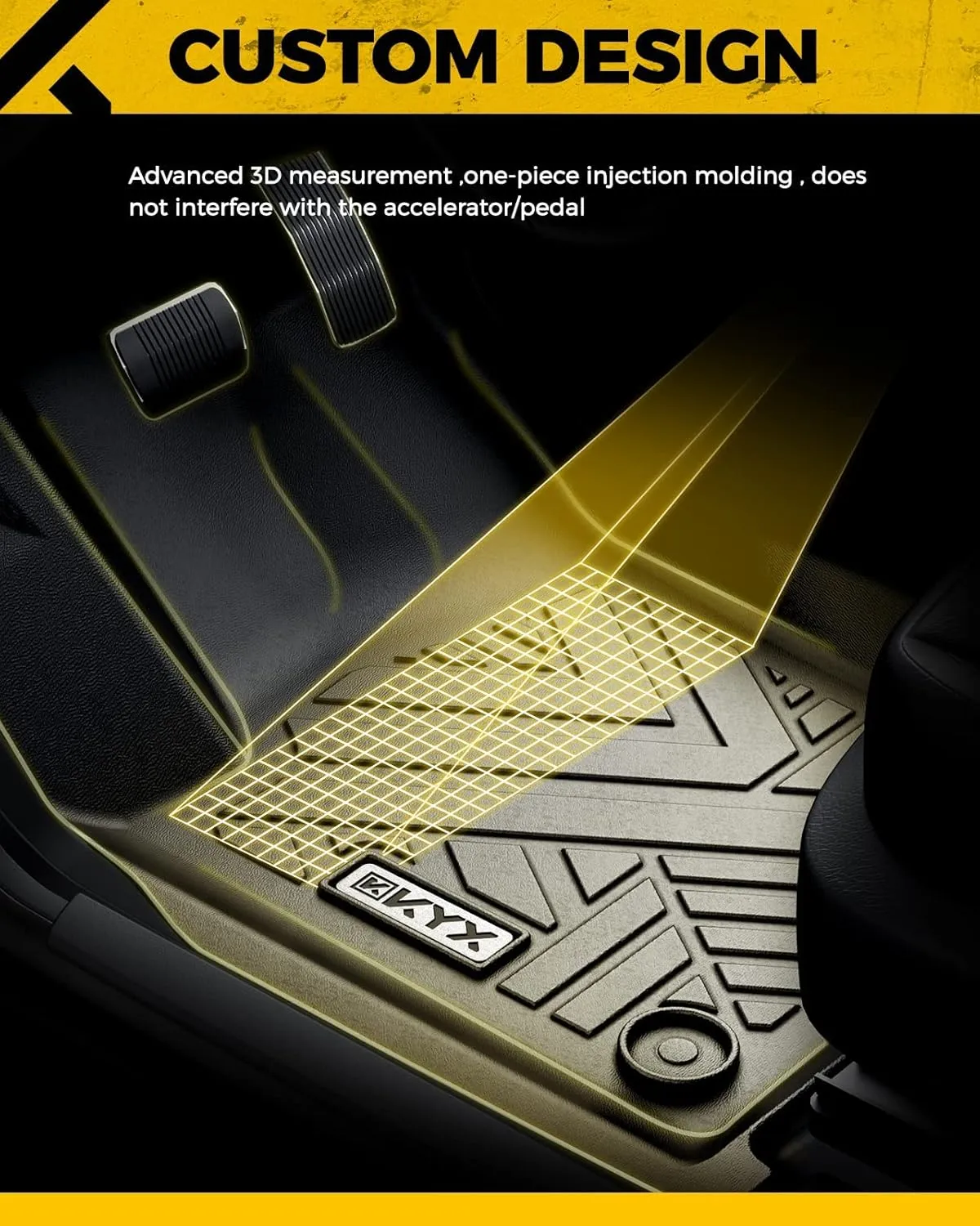 KYX Custom Fit Floor Mats for 2015-2025 Ford F150 SuperCrew | All-Weather Protection, Eco-Friendly TPE, 3D Laser-Scanned Design | Durable Truck Accessories for Daily Driving, Off-Road, Extreme Weather