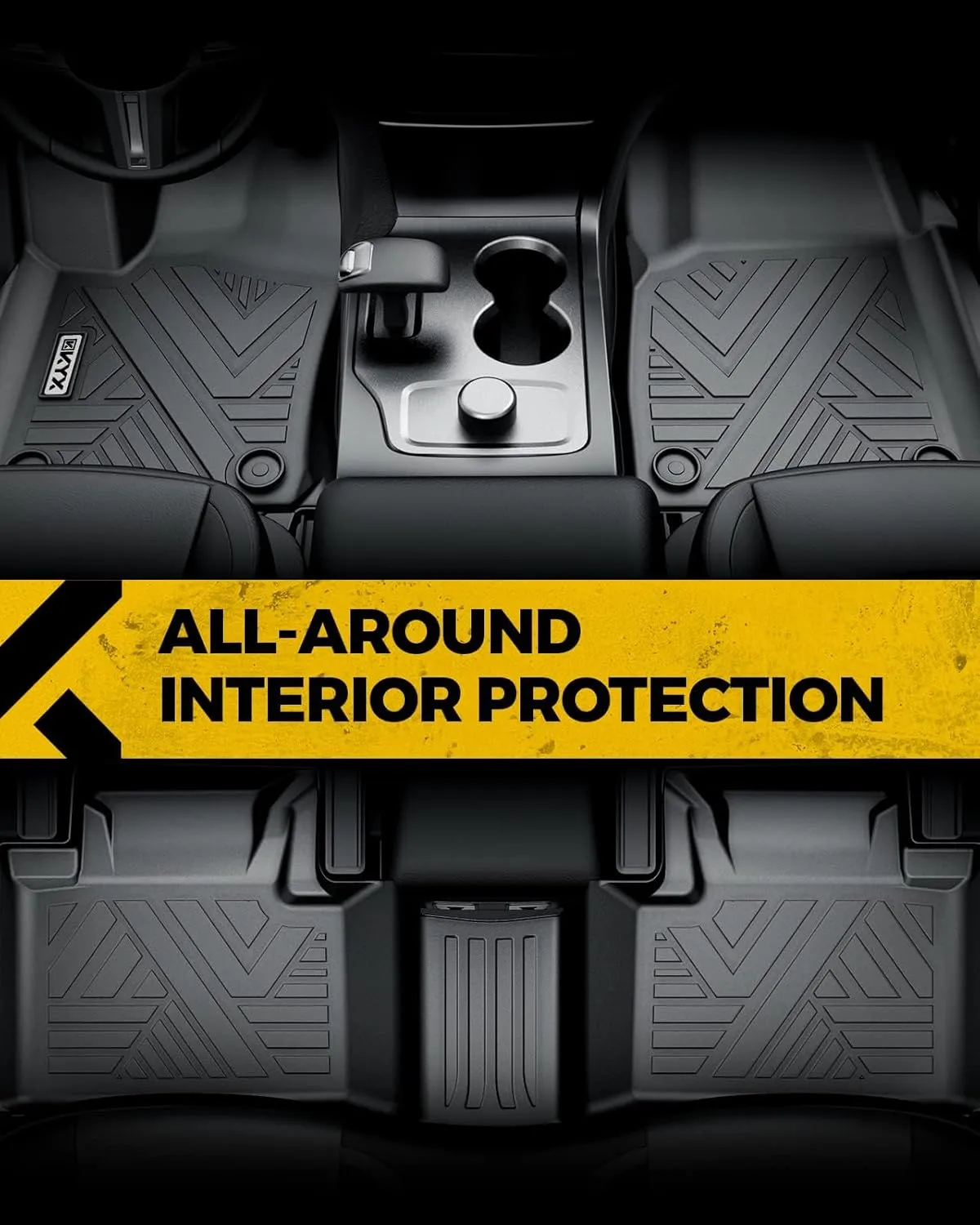 KYX Custom Fit Floor Mats for 2015-2025 Ford F150 SuperCrew | All-Weather Protection, Eco-Friendly TPE, 3D Laser-Scanned Design | Durable Truck Accessories for Daily Driving, Off-Road, Extreme Weather
