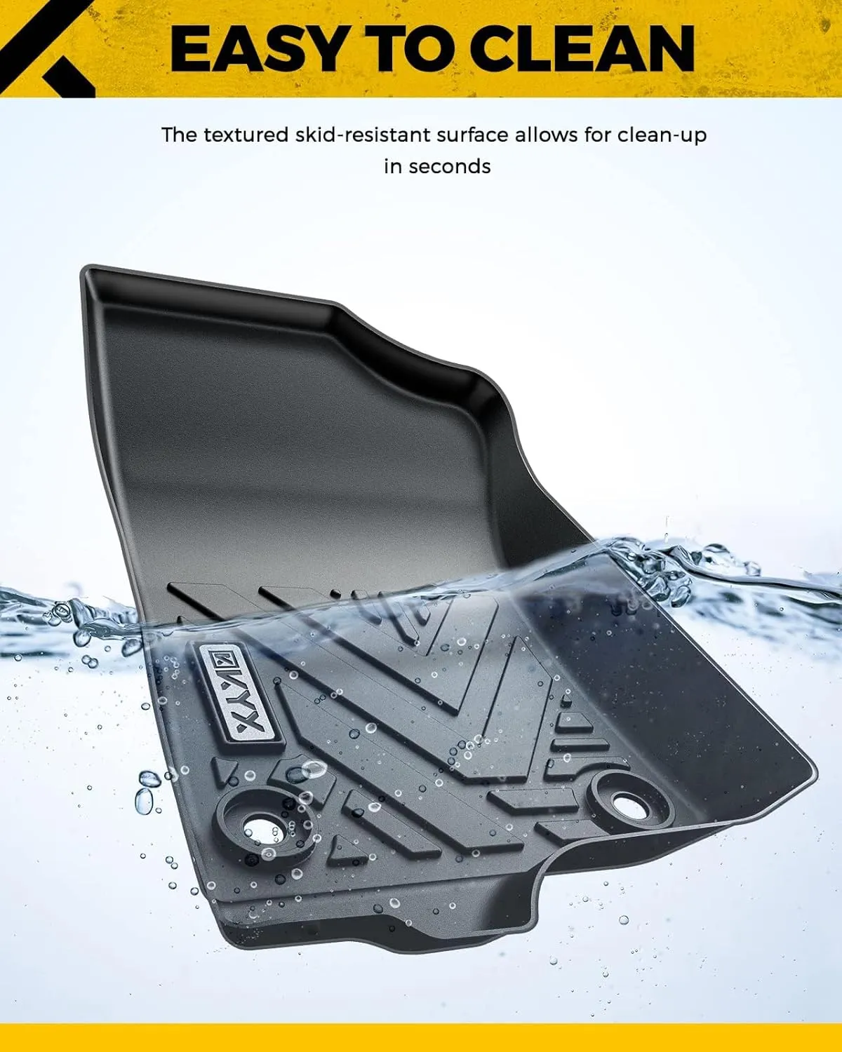 KYX Custom Fit Floor Mats for 2015-2025 Ford F150 SuperCrew | All-Weather Protection, Eco-Friendly TPE, 3D Laser-Scanned Design | Durable Truck Accessories for Daily Driving, Off-Road, Extreme Weather