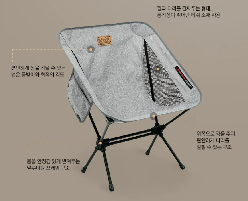 KZM Reisen Lightweight Chair - Grey
