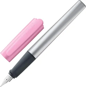 LAMY nexx rose – Fountain Pen with slip-proof grip & polished steel nib in size A - triangular aluminum body - including LAMY T 10 blue cartridge - Right-Handed