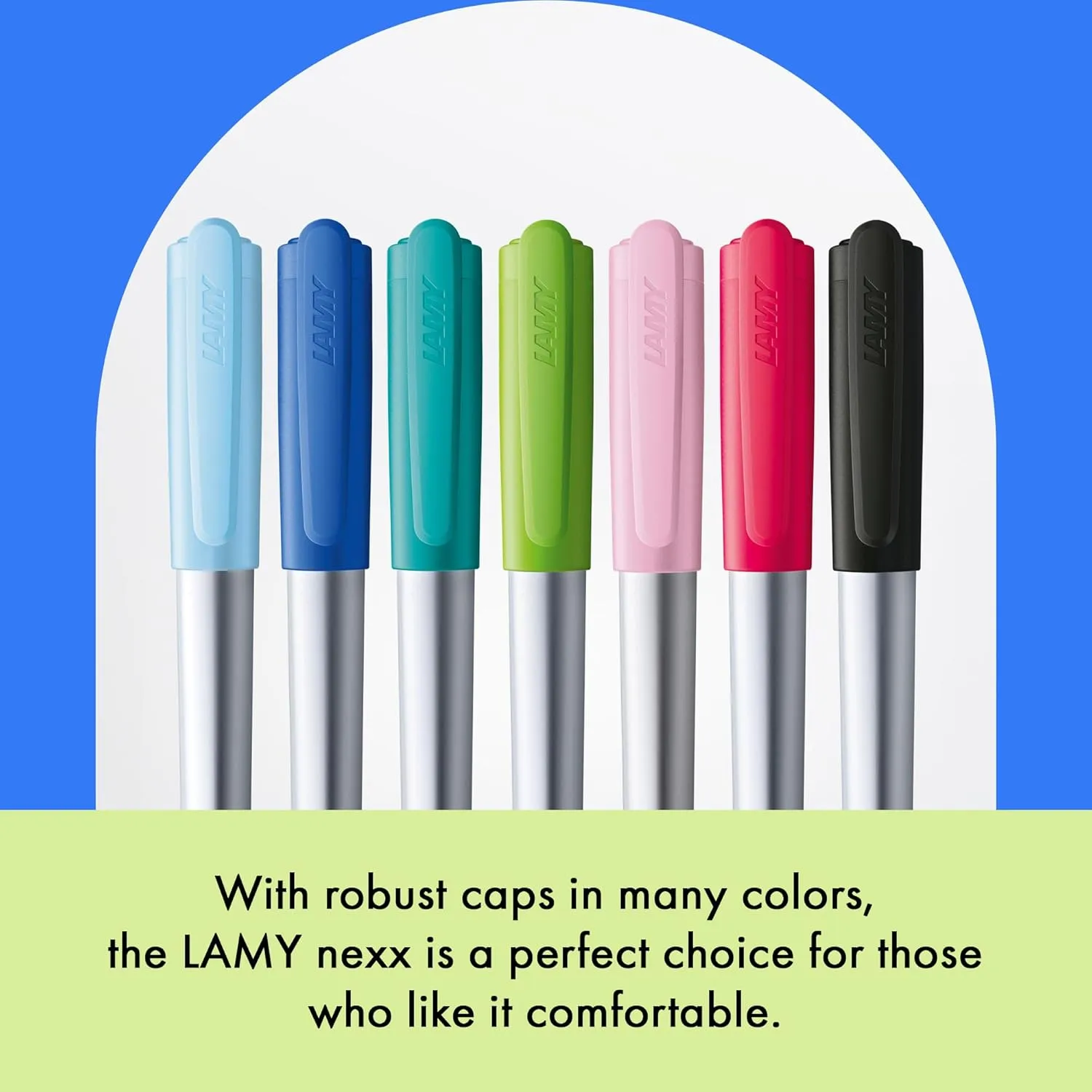 LAMY nexx rose – Fountain Pen with slip-proof grip & polished steel nib in size A - triangular aluminum body - including LAMY T 10 blue cartridge - Right-Handed