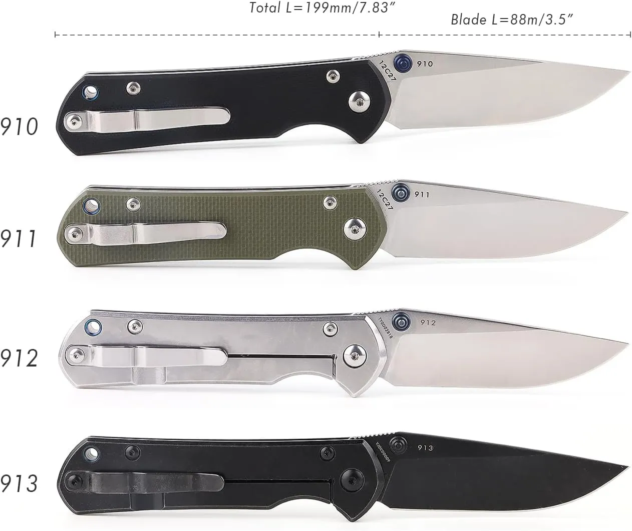 Land 9103 912 Lock Pocket Folding Knife 12C27 Stainless Steel Blade…