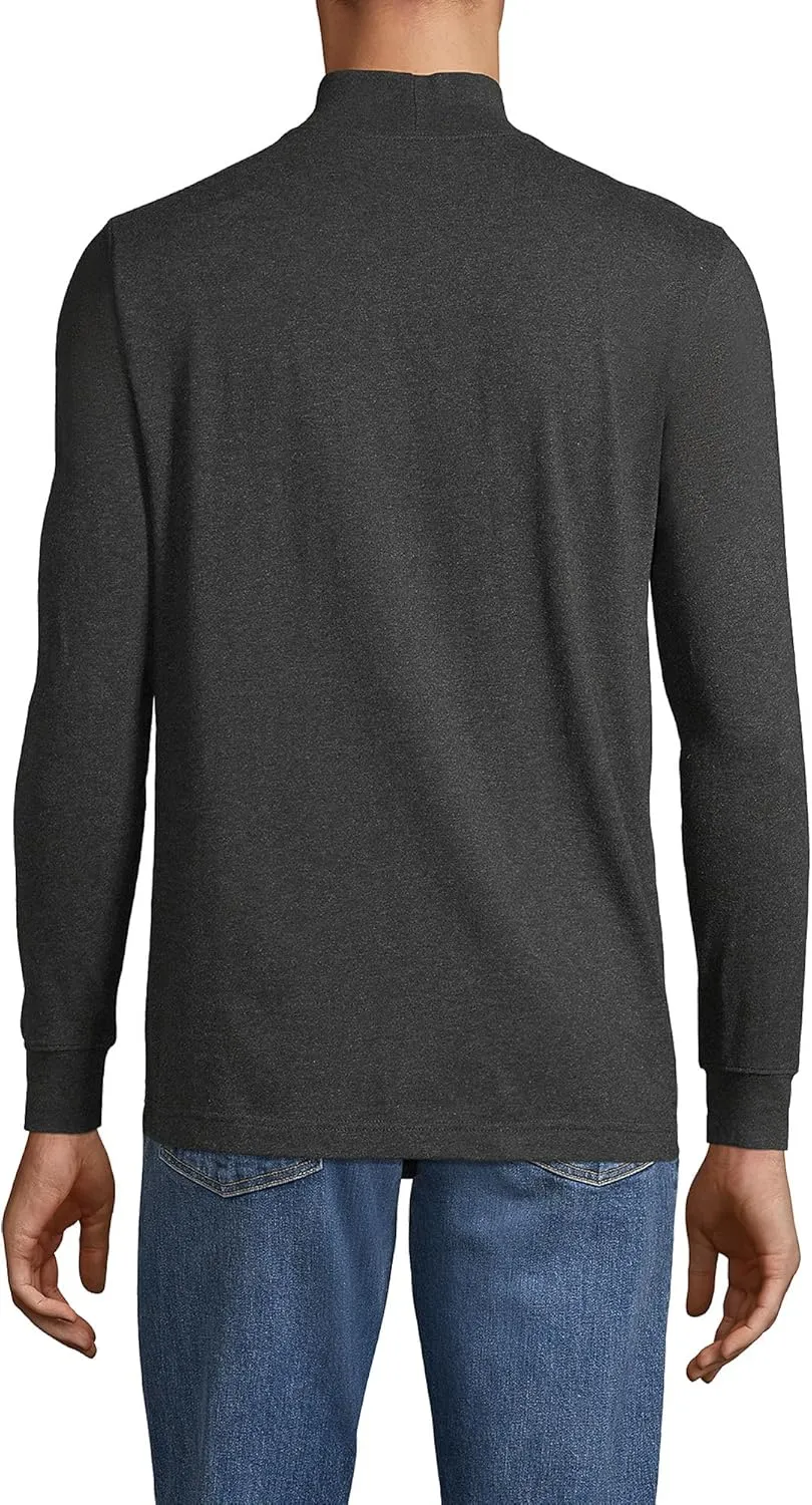 Lands' End Men's Super-T Cotton-Blend Mock Turtleneck Shirt