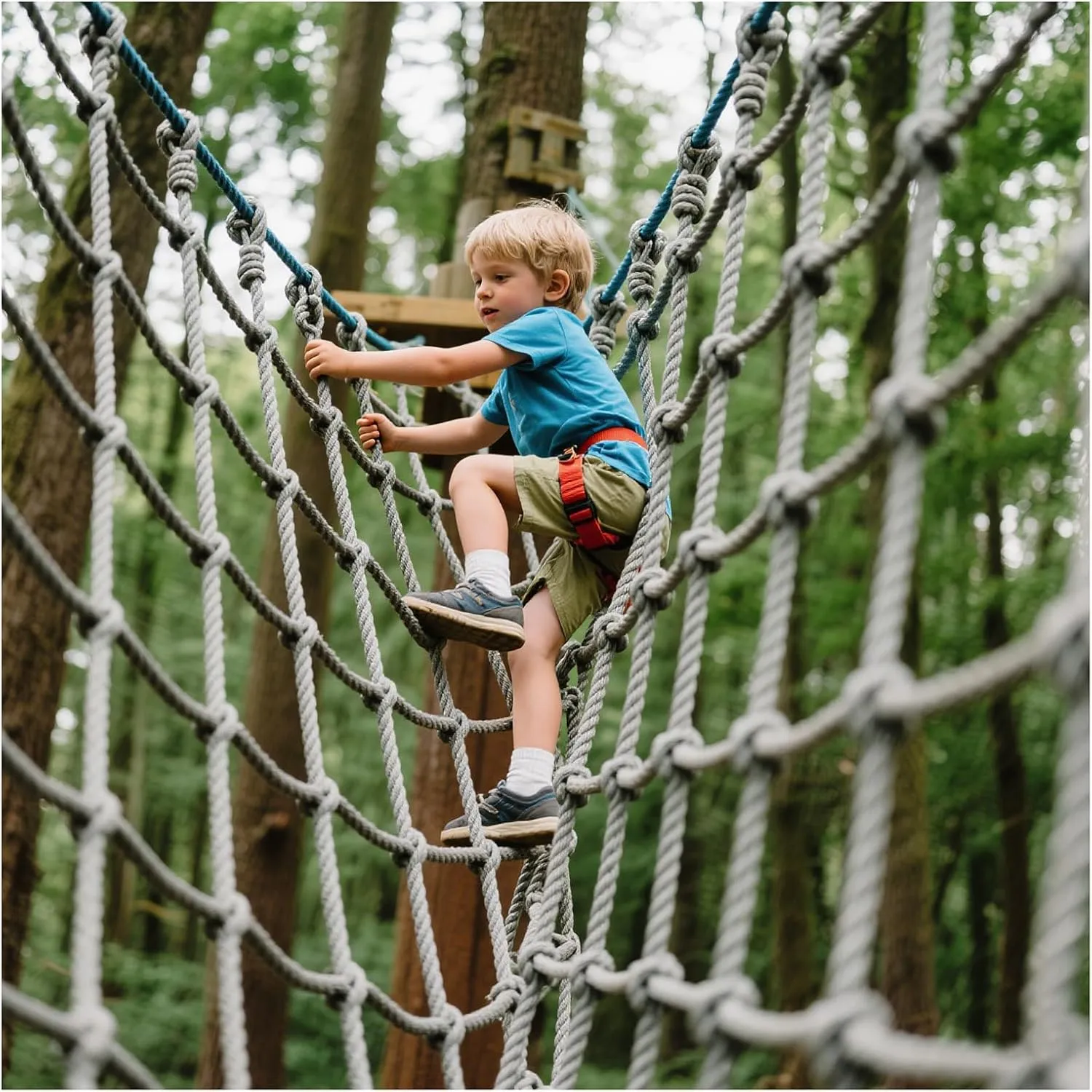 Large Playground Safety Net Polyamide Thick 0.47" Heavy Duty Climbing Cargo Net Rope Ladder Tree House Accessories for Indoor and Outdoor,6.6x21.3ft