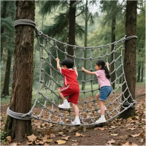 Large Playground Safety Net Polyamide Thick 0.47" Heavy Duty Climbing Cargo Net Rope Ladder Tree House Accessories for Indoor and Outdoor,6.6x21.3ft