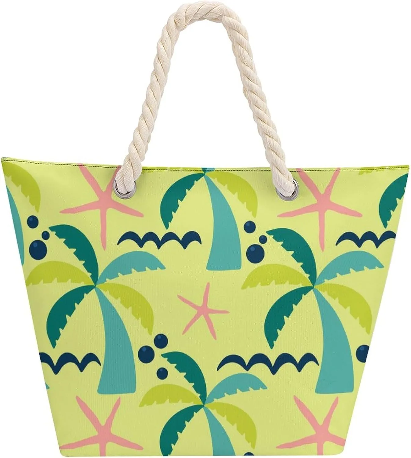 Large Tote Bag Women Starfish Palm Tree Weekender Hobo Bag Travel Purse Oversize Shoulder Handbag for Work Beach